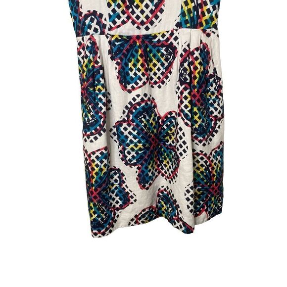 Kaari Blue Floral Geo 100% Linen dress, Size 4 - Picture 4 of 6